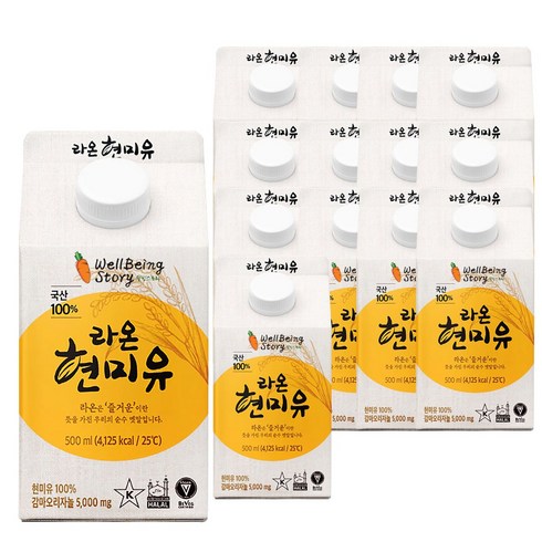 라온 현미유, 500ml, 14개