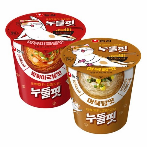 [KT알파쇼핑]농심 누들핏 떡볶이 국물맛 12입/어묵탕맛, 누들핏 어묵탕맛 12입