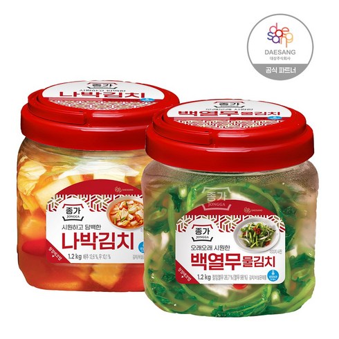 백열무 물김치 - 종가 백열무 물김치 1.2kg (PET) + 종가 담백한 나박김치 1.2kg(PET), 1개