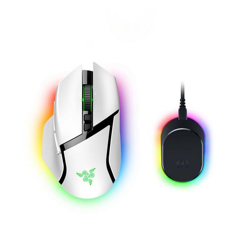 바질리스크 - 레이저 바실리스크 V3 프로 화이트 무선충전팩, Razer Basilisk V3 Pro(화이트)