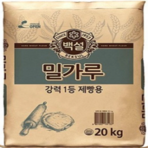 백설 강력1등 제빵용 밀가루, 20kg, 1개