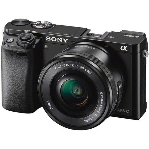 소니 알파 a6000 미러리스 디지털 카메라 24.3MP SLR 카메라3.0인치 LCD블랙 1650mm 파워 줌 렌즈 포함