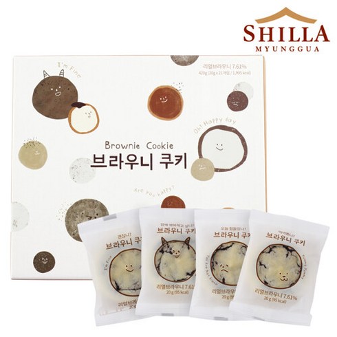 [신라명과] 브라우니쿠키세트 선물세트 쇼핑백 포함, 420g, 1개