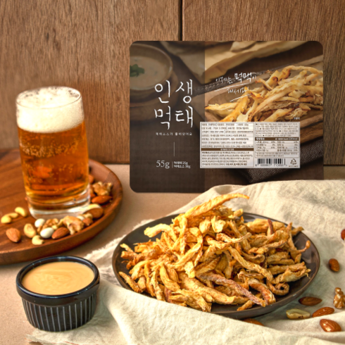 먹태 - 고단백 바삭한 인생먹태 + 갈릭마요소스, 55g, 6개