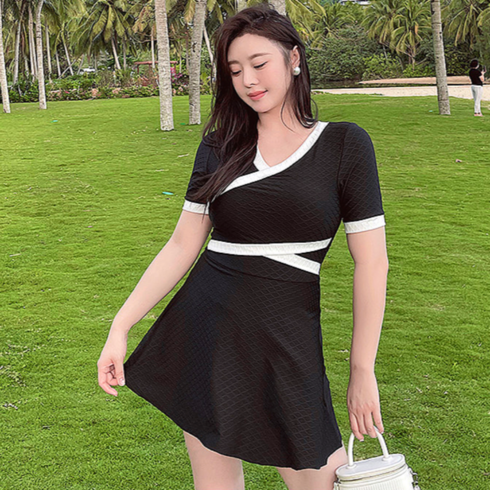 예쁘다 체형커버 원피스 빅사이즈수영복 L-5XL