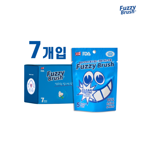 일회용씹는칫솔 - NEW 일회용 씹는 칫솔 퍼지브러쉬 5P x 7봉(박스) 친환경 일회용칫솔, 7개