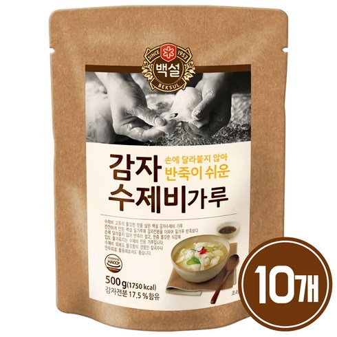 백설 감자수제비가루, 10개, 500g