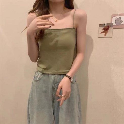 위트 일체형 캡나시 브라탑 브라런닝 끈나시 브라 캡 나시