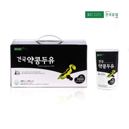 건국 약콩두유 60팩 / 국산 검은콩(흑태)과 국산 약콩, 60개, 190ml