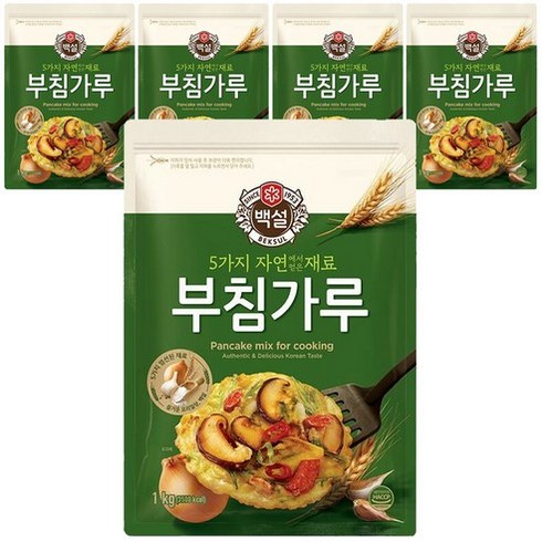 백설 5가지 자연에서 얻은 재료 부침가루, 5개, 1kg