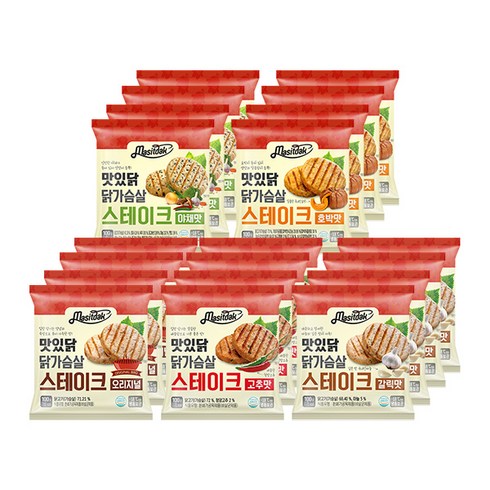 [랭킹닭컴] 맛있닭 닭가슴살 스테이크 5종 맛보기, 20개, 100g