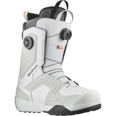 Salomon 살로몬 스노우보드 부츠 Dialogue Dual Boa Team, White / Grey Pinstripe / Black, 25.0 cm