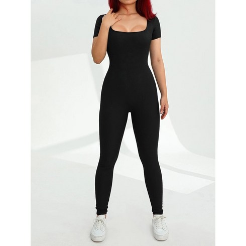 점프수트 요가복 필라테스복 올인원레깅스 바디콘 골지 반팔 롬퍼 긴 운동