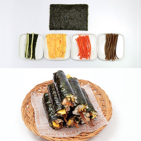 [세올찬] The 건강한 꼬마 김밥 키트 / 직접 만들어 먹는 재미 전원료 국내산 수제로 직접 만든 김밥속재료, 1개