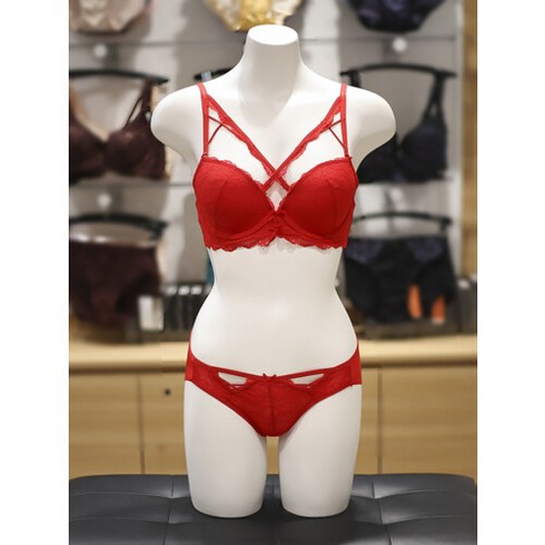 바디시크릿 [보디가드]섹시쿠키 스트링 레드 브라 햄팬티SCWBYB01