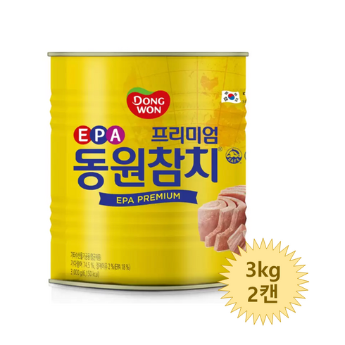 동원 EPA 프리미엄 참치캔 6kg 대용량 건강하고 맛있는 코스트코, 3kg, 2개