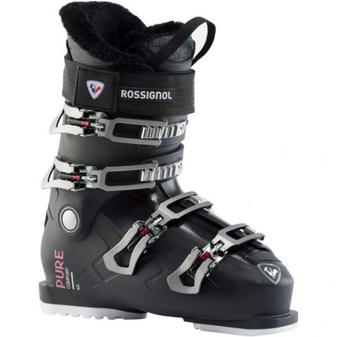 ROSSIGNOL 여성 퓨어 컴포트 60 내구성 경량 올마운틴 피스트 스노우 스키 부츠, Black, 24.5