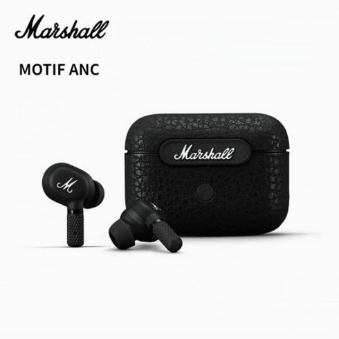 MARSHALL-MOTIF ANC 헤드폰 오리지널 방수 스포츠 게임 비디오 블루투스 헤드셋 진정한 무선 액티브 노이즈 캔슬링, Black, black