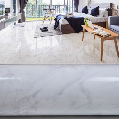 HD현대시트 바닥 장판 시트지(폭50cmX길이5미터) 무늬목 콘크리트 장판 시트지 장판수리 셀프장판 바닥 공사 수월 현대시트 셀프 인테리어 칼 헤라 키트, 선택.06_HDBS-706N 마블화이트