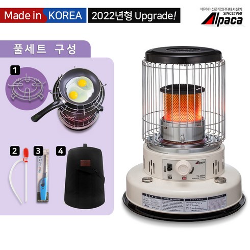 2023년 가성비 최고 ts-460a - 알파카 캠핑난로 TS-460A 풀세트 7L 등유 석유 야외 낚시 캠핑 차박, TS-460A+정품가방+정품안전망+자바라+점화기