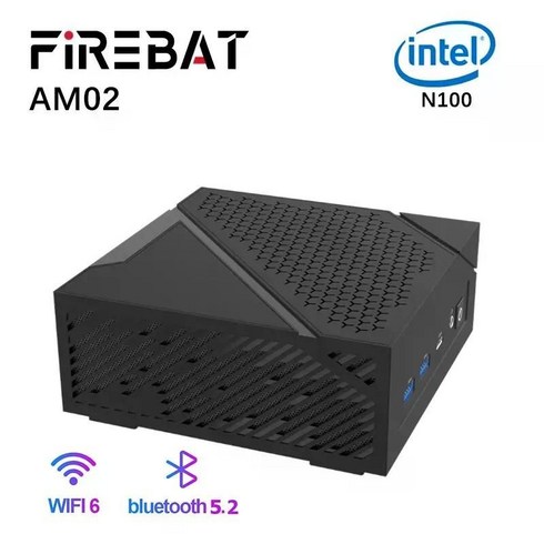 am02 - FIREBAT 미니PC AM02 인텔N100 miniPC, 블랙, EU, 8GB 256GB