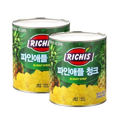 동서 리치스 파인애플 청크 3kg 2개세트, 2개