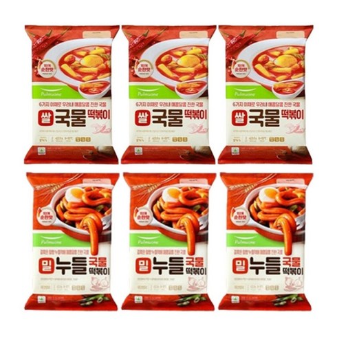 밀 누들 국물떡볶이 - 국물 떡볶이(2인)3봉+밀누들 떡볶이(2인)3봉 (총6봉), 1