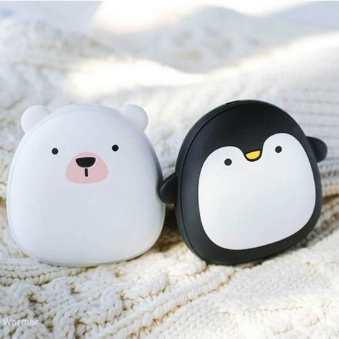2023년 가성비 최고 캐릭터손난로 - 캐릭터 전기손난로 보조배터리 충전식 핫팩 USB, 펭귄
