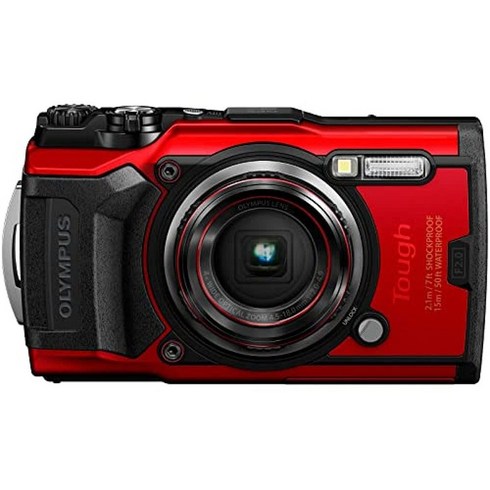 OLYMPUS 디지털 카메라 Tough TG-6 레드 1200만 화소 CMOS F2.0 15m 방수 100kgf 내하중 GPS 내장 Wi-Fi TG-6RD, 빨간색, 베이스