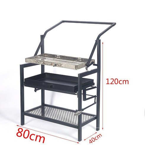 굿즈컴바인 스토어 간편 휴대용 접이식 회전 바베큐 그릴 야외 캠핑용 화로대, 1개