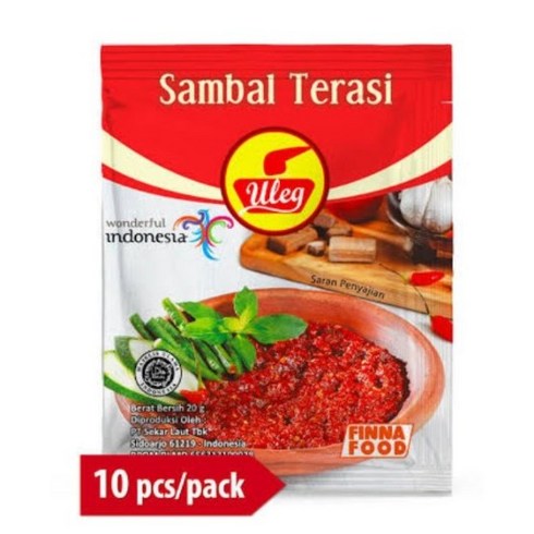 울렉 삼발 뜨라시 핫소스 18gr x 10개 (Sambal Terasi), 1세트, 180g