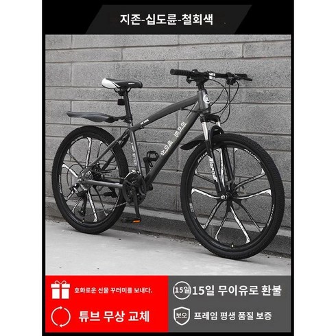 자전거 MTB 산악 휠 바퀴 완충 경량 오프로드 감소, 21단, 26인치, D 상단 버전  10 칼 - 철 재