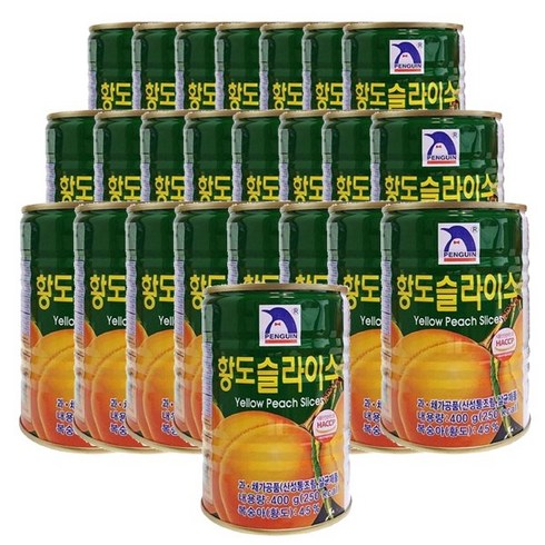 펭귄 황도 슬라이스 400g x 24개, 120개