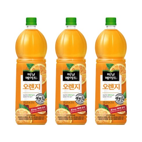 오렌지주스 - 미닛메이드 오렌지, 1.5L, 6개