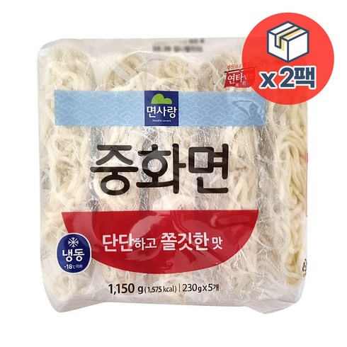 면사랑 냉동 중화면 1.15kg, 면사랑 냉동 중화면 (10인분) 1150g x 2팩, 2개