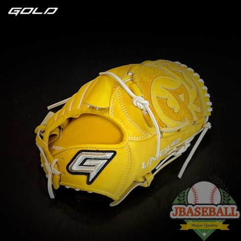 골드 GOLD 투수글러브 유니크 옐로우화이트 PRO-012, 유니크모델, 글러브(단품)