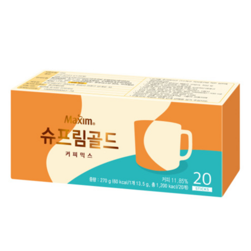 맥심 슈프림 골드 커피믹스, 21g, 20개입, 2개