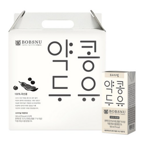 하루약콩 두유 - 서울대밥스누 오리지널 약콩두유, 350ml, 48개