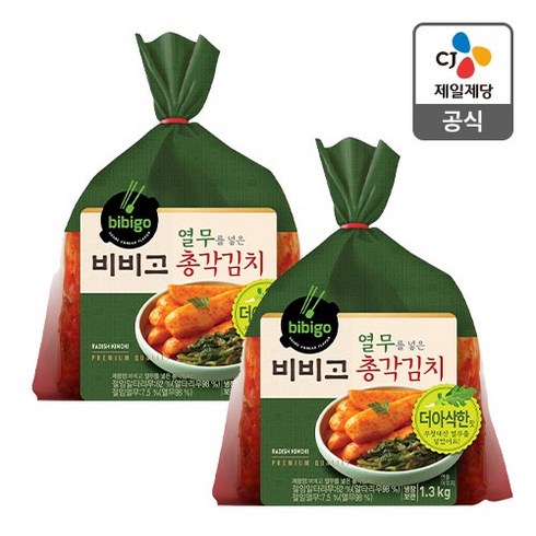 비비고열무를 넣은 총각김치 1.3KGx2개, 1.3kg, 2개