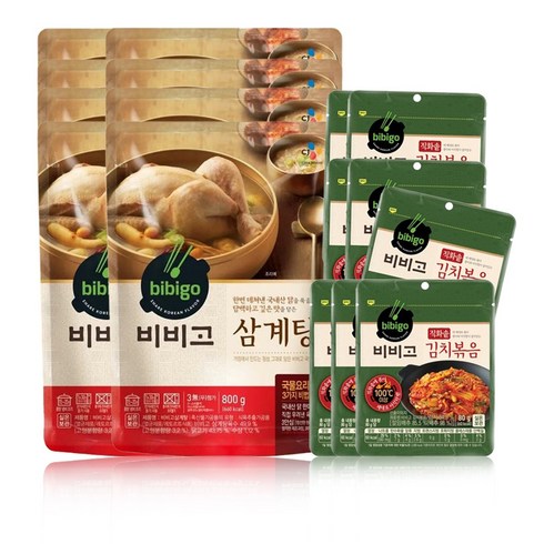 올따옴 CJ 비비고 삼계탕 800g 8개+비비고 김치볶음 80g 8개, 8개