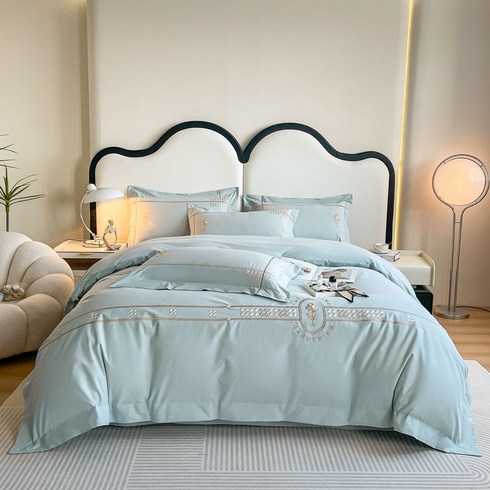 a종 200수 순면 자수 롱기모 면 4종 세트 면 모피 이불 커버 홑삿갓 침구78075