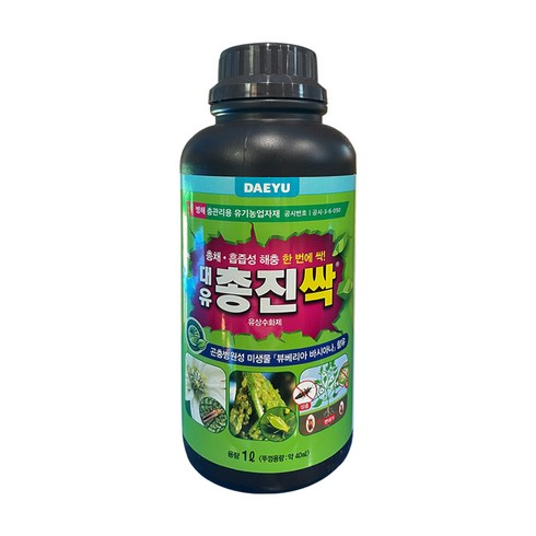 대유총진싹 - 대유 총진싹 3kg 입제 살충제 총채벌레 뿌리파리 진딧물 자연친화 벌레 관리제 약, 액제 1L, 1개