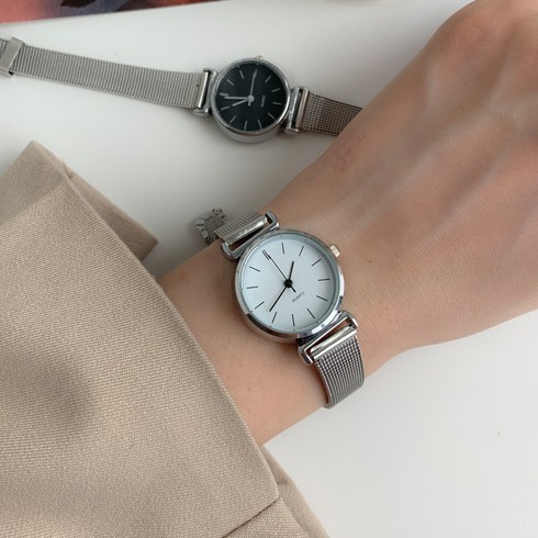 블루씨티 파우치포함 데일리 여성 썸데이 메쉬 메탈 손목시계