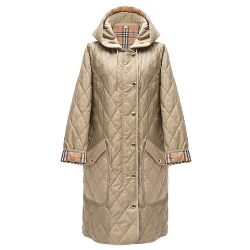 [버버리] 다이아몬드 퀼팅 후드 코트 8048711