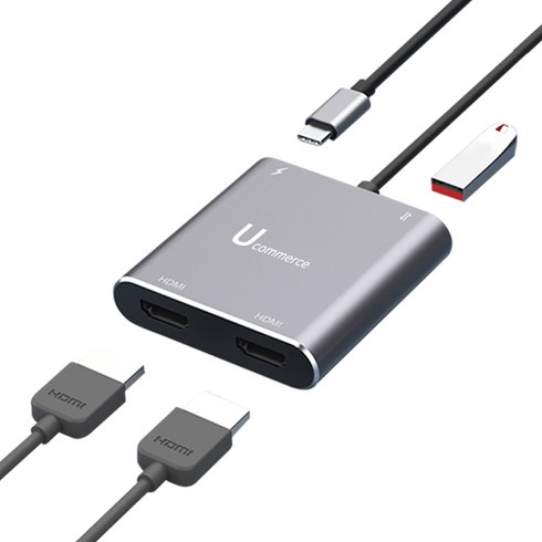 노트북외장그래픽카드 - C타입 USB3.0 to HDMI 4K PD충전 노트북 멀티 외장그래픽카드 듀얼 트리플 다중 모니터 케이블 컨버터 확장