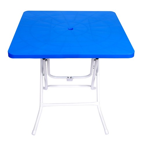 야외테이블판매 - 지오리빙 접이식 플라스틱 테이블, 사탁 블루