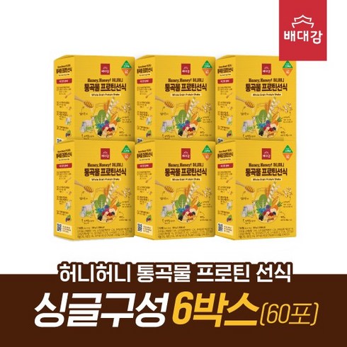 허니허니 프로틴 통곡물 선식 10포X13박스보틀1개 - 허니허니 통곡물 프로틴 선식 60포 6박스 싱글구성, 300g, 6개