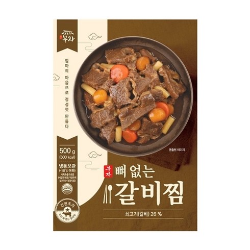 강부자뼈없는갈비찜 - 강부자 *[SK단독]부자 뼈없는 갈비찜 500g*8팩, 500g, 8개