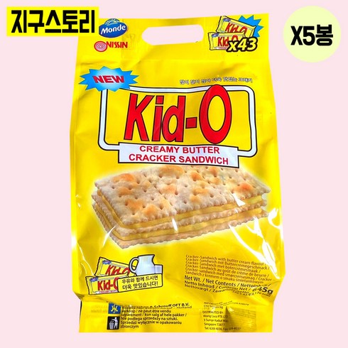 키드오 - 키드오 키도 kid-o 크래커 과자 크리미 버터 쿠키 15gx43개입x5개 1박스, 645g, 5개