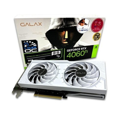 4060ti - 갤럭시 갤럭시 GALAX 지포스 RTX 4060 Ti WHITE OC D6 8GB